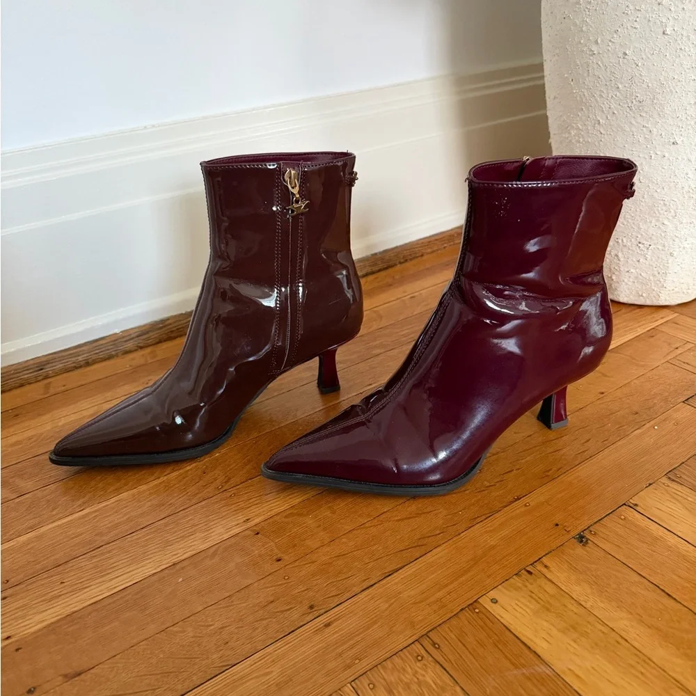 Circus by Sam Edelman Burgundy & Brown Ankle Boots - Picture 8 of 11